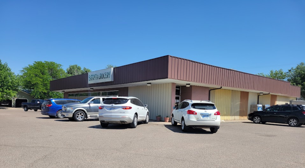 Storefront of Satanta Grocery